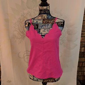 Spaghetti strap eyelet accented tank